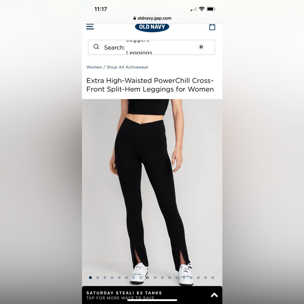 Old Navy Extra High-Waisted PowerChill Cross-Front Split-Hem Leggings for Women